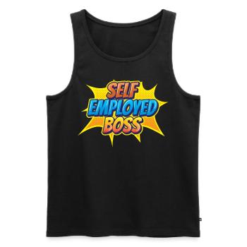 Self-employed boss Freelancer Self-employed - Men's Premium Organic Tank Top - black - Front - AI Model Male 178 light (178cm)