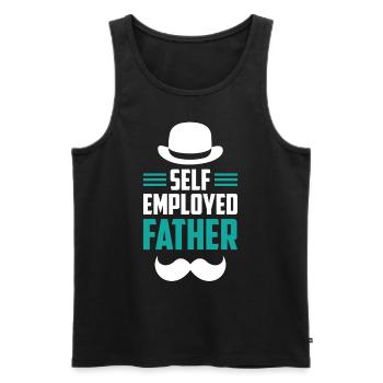 Self-employed father Freelancer Self-employed - Men's Premium Organic Tank Top - black - Front - AI Model Male 178 light (178cm)