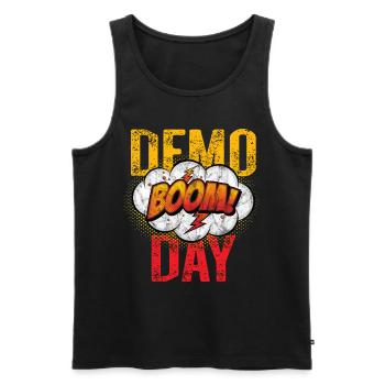 Boom Demo Day Team Mitglied in Farbe - Männer Premium Bio Tank Top - Schwarz - Vorne - Michal (187cm)