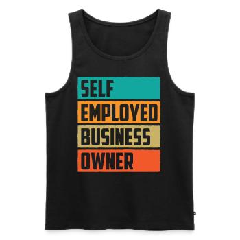 Self-employed business owner Self-employed - Men's Premium Organic Tank Top - black - Front - AI Model Male 178 light (178cm)