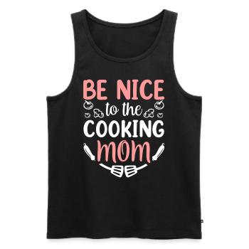 Soyez gentil avec la maman cuisinière cuisinier - Débardeur bio Premium Homme - noir - Devant - Michal (187cm)