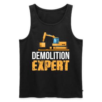 Kran und Bagger sind die Abbruchsexperten auf der - Männer Premium Bio Tank Top - Schwarz - Vorne - Michal (187cm)