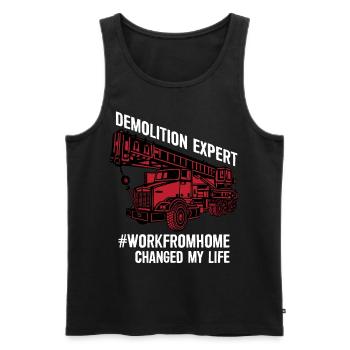 Abriss Experte mit Bagger und Kran auf der - Männer Premium Bio Tank Top - Schwarz - Vorne - Michal (187cm)