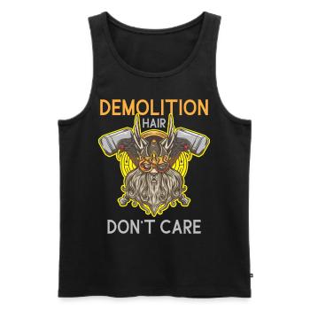 Demolition Hair Dont Care Wikinger mit Helm, Bart - Männer Premium Bio Tank Top - Schwarz - Vorne - Michal (187cm)