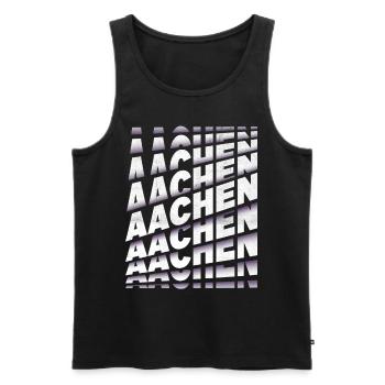 Aachen Germany City Font Skyline Home - Men's Premium Organic Tank Top - black - Front - AI Model Male 178 light (178cm)
