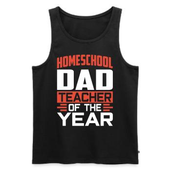 Homeschool Papa Lehrer Des Jahres Homeschooling - Männer Premium Bio Tank Top - Schwarz - Vorne - Michal (187cm)