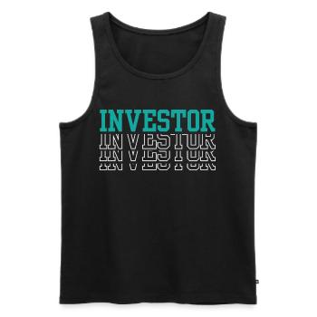 Investisseurs Investir Investisseur Financier Investir - Débardeur bio Premium Homme - noir - Devant - AI Model Male 178 light (178cm)