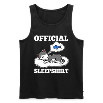 Chemise de sommeil officielle chat - Débardeur bio Premium Homme - noir - Devant - Michal (187cm)