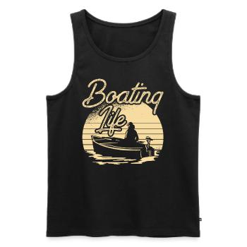 Boating Life Ship Yacht Boat Sailboat - Men's Premium Organic Tank Top - black - Front - Michal (187cm)