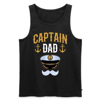Capitaine Papa Bateau Bateau Voilier Navire - Débardeur bio Premium Homme - noir - Devant - Michal (187cm)