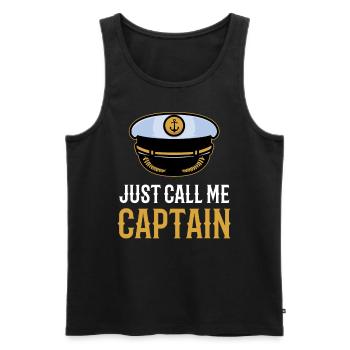 Appelez-moi simplement capitaine bateau bateau bateau - Débardeur bio Premium Homme - noir - Devant - Michal (187cm)