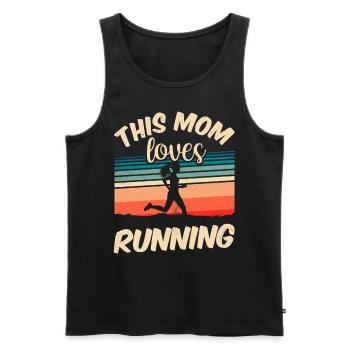 Cette maman adore courir jogging course à pied maman - Débardeur bio Premium Homme - noir - Devant - Michal (187cm)