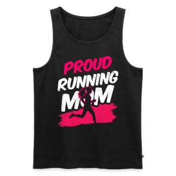 Fière coureuse Maman Jogging Mère Running - Débardeur bio Premium Homme - noir - Devant - Michal (187cm)