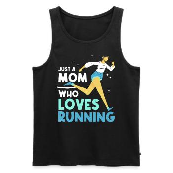 Juste une maman qui aime courir maman jogging - Débardeur bio Premium Homme - noir - Devant - Michal (187cm)