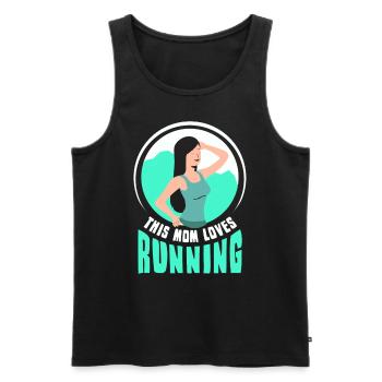 Cette maman adore courir coureur jogging maman - Débardeur bio Premium Homme - noir - Devant - Michal (187cm)