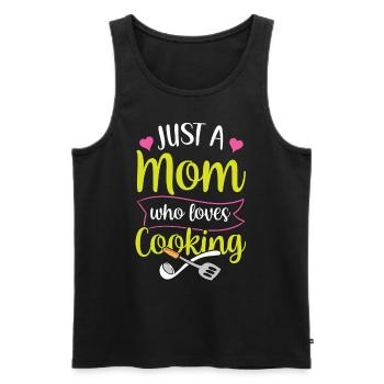 Juste une mère qui aime cuisiner maman cuisine - Débardeur bio Premium Homme - noir - Devant - Michal (187cm)