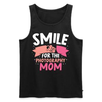 Lächeln Für Die Fotografierende Mutter Kamera Mama - Männer Premium Bio Tank Top - Schwarz - Vorne - Michal (187cm)