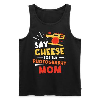 Sag Cheese Pour la Photographie Maman Photographe - Débardeur bio Premium Homme - noir - Devant - AI Model Male 178 light (178cm)