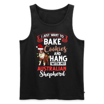 Australian Shepherd Weihnachten Hund Welpe - Männer Premium Bio Tank Top - Schwarz - Vorne - Michal (187cm)