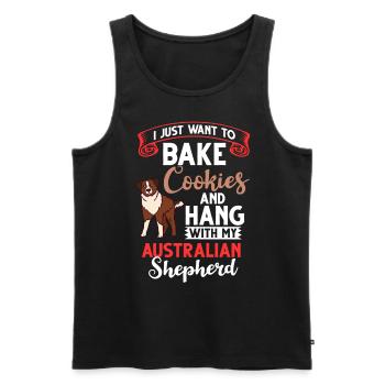 Australian Shepherd Weihnachten Hund Welpe - Männer Premium Bio Tank Top - Schwarz - Vorne - Michal (187cm)