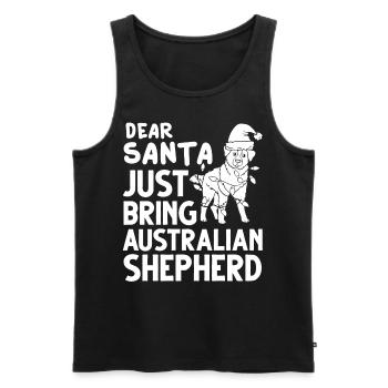 Australian Shepherd Weihnachten Hund Welpe - Männer Premium Bio Tank Top - Schwarz - Vorne - Michal (187cm)