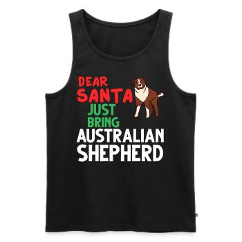 Australian Shepherd Weihnachten Hund Welpe - Männer Premium Bio Tank Top - Schwarz - Vorne - Michal (187cm)