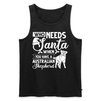 Australian Shepherd Weihnachten Hund Welpe - Männer Premium Bio Tank Top - Schwarz - Vorne - Michal (187cm)