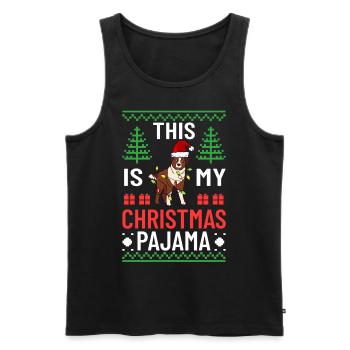 Australian Shepherd Weihnachten Hund Welpe - Männer Premium Bio Tank Top - Schwarz - Vorne - Michal (187cm)