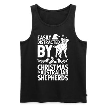 Australian Shepherd Weihnachten Hund Welpe - Männer Premium Bio Tank Top - Schwarz - Vorne - Michal (187cm)