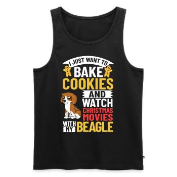 Beagle Dog Puppy Owner Lover Christmas - Men's Premium Organic Tank Top - black - Front - Michal (187cm)