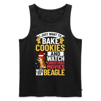 Beagle Dog Puppy Owner Lover Christmas - Men's Premium Organic Tank Top - black - Front - Michal (187cm)