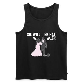 Junggesellenabschied Junggeselle Polterabend - Männer Premium Bio Tank Top - Schwarz - Vorne - Michal (187cm)