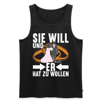 Junggesellenabschied Junggeselle Polterabend - Männer Premium Bio Tank Top - Schwarz - Vorne - Michal (187cm)