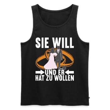 Junggesellenabschied Junggeselle Polterabend - Männer Premium Bio Tank Top - Schwarz - Vorne - Michal (187cm)