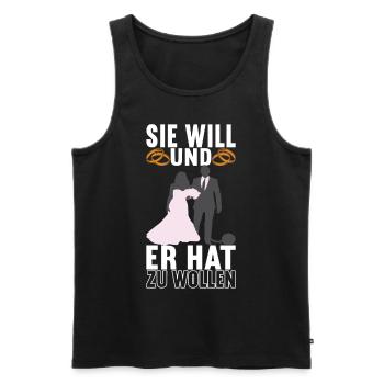 Junggesellenabschied Junggeselle Polterabend - Männer Premium Bio Tank Top - Schwarz - Vorne - Michal (187cm)