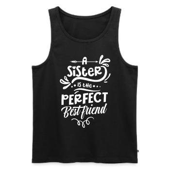 A sister is the perfect best friend team - Men's Premium Organic Tank Top - black - Front - Michal (187cm)