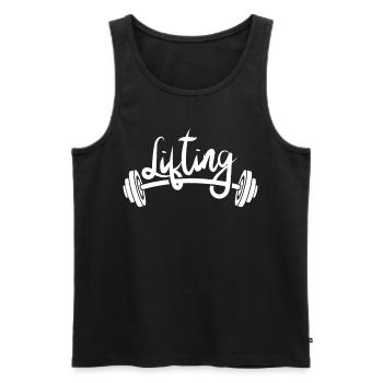 Lifting Weightlifting Gym Weightlifter Workout - Men's Premium Organic Tank Top - black - Front - Michal (187cm)