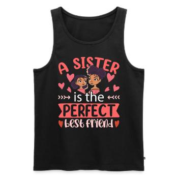 A sister is the perfect best friend team - Men's Premium Organic Tank Top - black - Front - Michal (187cm)