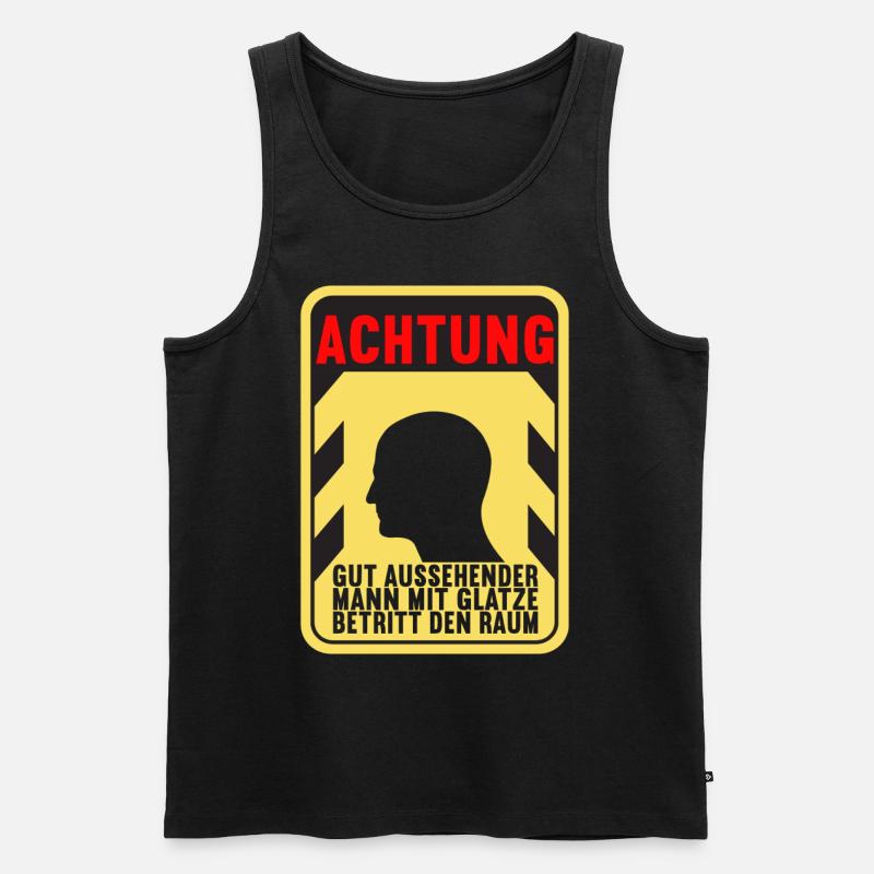 Glatze Glatzkopf - Männer Premium Bio Tank Top - Schwarz