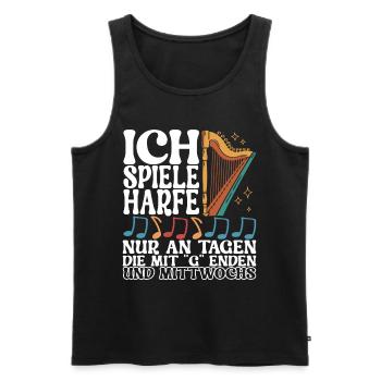 Harfe Harfenspieler - Männer Premium Bio Tank Top - Schwarz - Vorne - Michal (187cm)