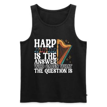 Harp Harp Player - Men's Premium Organic Tank Top - black - Front - AI Model Male 178 light (178cm)