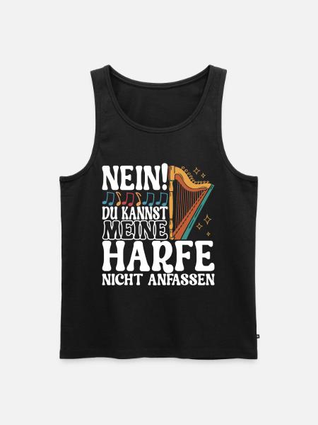 Harfe Harfenspieler - Männer Premium Bio Tank Top - Schwarz