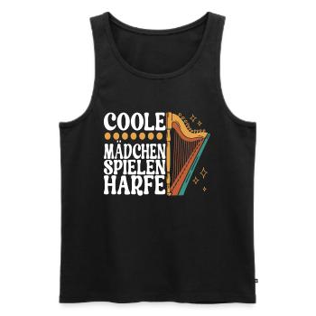Harfe Harfenspieler - Männer Premium Bio Tank Top - Schwarz - Vorne - Michal (187cm)