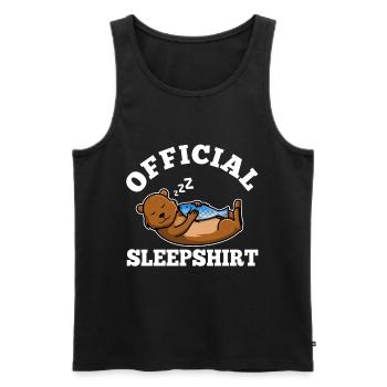Chemise de nuit officielle Otter - Débardeur bio Premium Homme - noir - Devant - Michal (187cm)