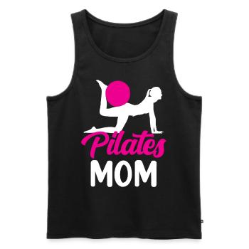 Pilates Mama Mami Mère Amante - Débardeur bio Premium Homme - noir - Devant - Michal (187cm)