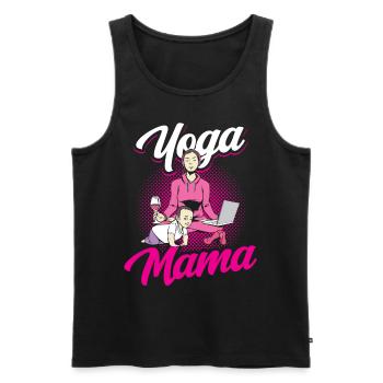 Yoga Mama Mami Hobby Mère - Débardeur bio Premium Homme - noir - Devant - Michal (187cm)