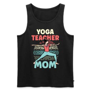 Professeur de yoga Maman Professeur de yoga Maman Mère Hobby - Débardeur bio Premium Homme - noir - Devant - AI Model Male 178 light (178cm)