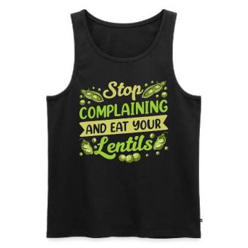 Stop Whining And Eat Your Lens Lens - Men's Premium Organic Tank Top - black - Front - AI Model Male 178 light (178cm)