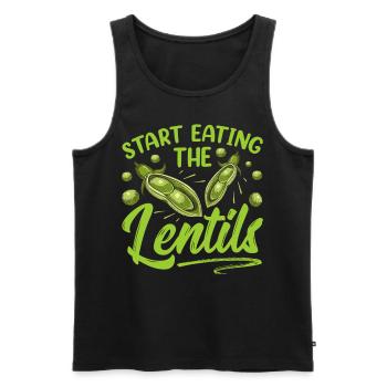 Fang An Die Linsen Zu Essen Linse Linsensuppe - Männer Premium Bio Tank Top - Schwarz - Vorne - Michal (187cm)