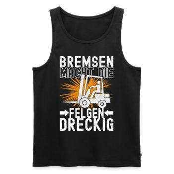 Gabelstapler Gabelstaplerfahrer - Männer Premium Bio Tank Top - Schwarz - Vorne - Michal (187cm)